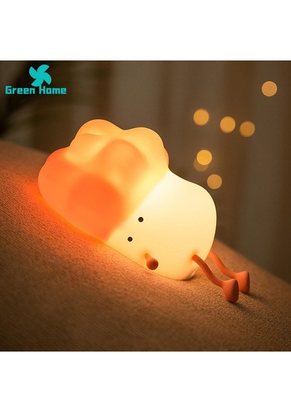 Yeşil Ev Gece Lambası Parlaklık Ayarlanabilir USB Şarj Lahana LED Gece Lambası Dekor (Yurt Dışından)
