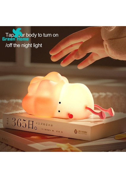 Yeşil Ev Gece Lambası Parlaklık Ayarlanabilir USB Şarj Lahana LED Gece Lambası Dekor (Yurt Dışından)