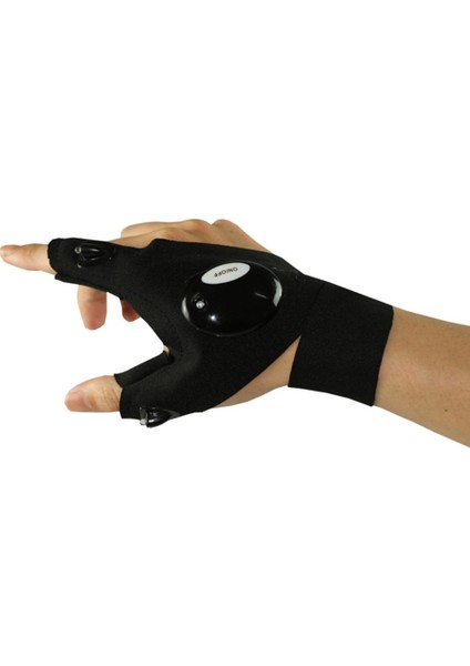 Te Çok Fonksiyonlu LED El Feneri Eldiven 3 Parmak Gösteren Pamuk Yüksek Parlaklık Aydınlatma Açık Spor Aydınlatma Eldiven (Yurt Dışından)