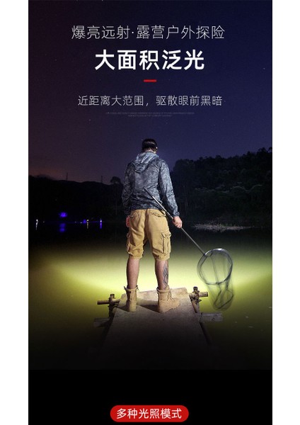 Dış Mekan LED Güçlü Işık Beş Kafa Yüksek Güçlü Balıkçılık Lambası USB Şarj Devriye Kafa Lambası (Yurt Dışından) fırsatları