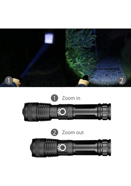 LED Dış Aydınlatma USB Şarj Alüminyum Alaşımlı Güçlü Işık El Feneri Eleskopik Odaklama El Feneri (Yurt Dışından) modelleri