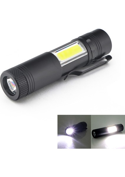 Mini Taşınabilir Alüminyum Q5 LED El Feneri Xpe ve Cob Çalışma Işığı Fener Ful Kalem Torch Lambası 4 Modu 14500 Veya Aa Kullanın (Yurt Dışından)