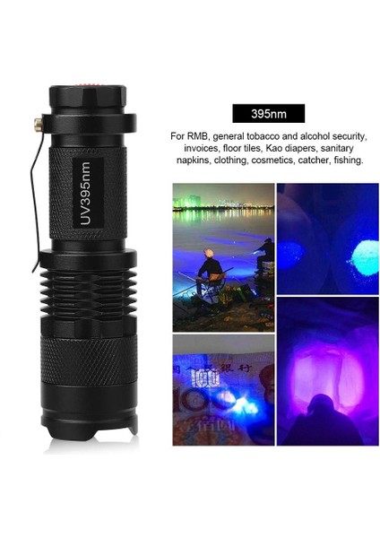 Uv Ultra LED El Feneri Blacklight Işık Muayene Lambası Torch 395NM (Yurt Dışından)