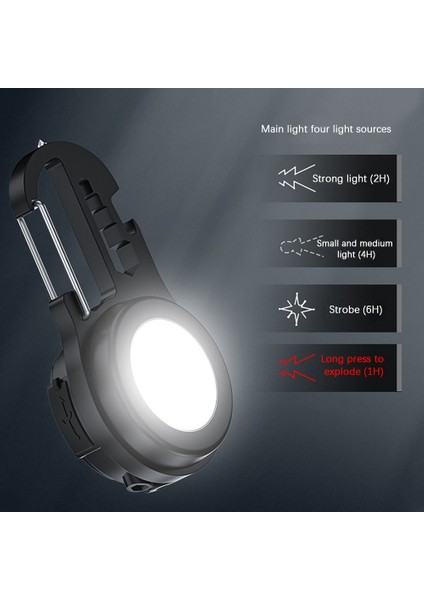 Cob Fenerleri-1 x Fenerler 1 x USB Kablosusiyah ve Sarı (Yurt Dışından)