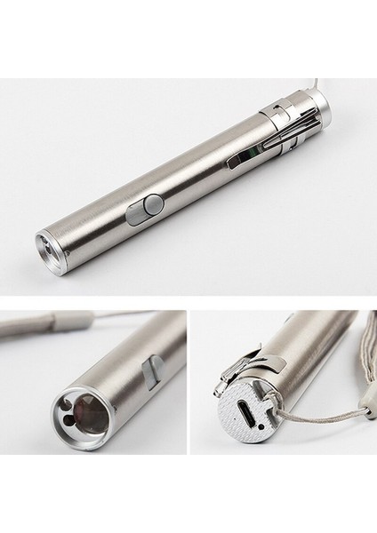 3 In1 500LM Mini USB Şarj Edilebilir LED Lazer Uv Torch Kalem El Feneri Çok Fonksiyonlu Lamba Pil ile Açık Clh @ 8 (Yurt Dışından)
