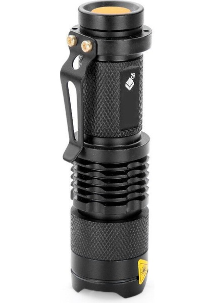 Ynl Mini LED El Feneri Q5 Su Geçirmez 2000LM Hiçbir Tazer 3 Mod Yakınlaştırılabilir Ayarlanabilir Odak Taşınabilir Işık Kullanımı Aa 14500 Pil (Yurt Dışından)
