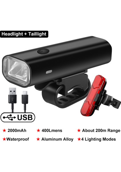 Bisiklet Işık Seti USB Şarj Edilebilir (Yurt Dışından)