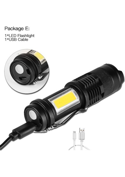 Dahili Pil Xp-G Q5 Yakınlaştırma Odak Mini LED El Feneri Torch Lambası Fener 2000 Lümen Ayarlanabilir Penlight Su Geçirmez T6 LED Işık (Yurt Dışından)