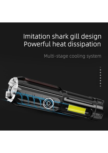 Taşınabilir Mini El Feneri USB Süper Parlak Cob LED Torch Açık Kamp Işık Fener Dahili Pil ile Kuyruk Mıknatıs Balıkçılık (Yurt Dışından)