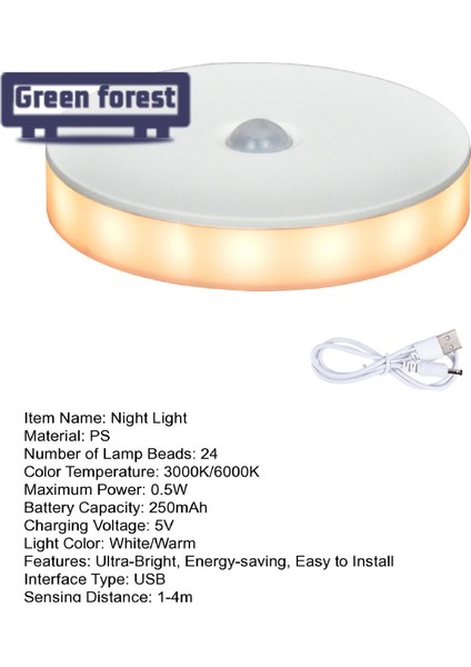 Yeşil Orman LED Indüksiyon Lambası Yüksek Parlaklık USB Merdiven Otomatik Açma/kapama LED Indüksiyon Lambası (Yurt Dışından) modelleri