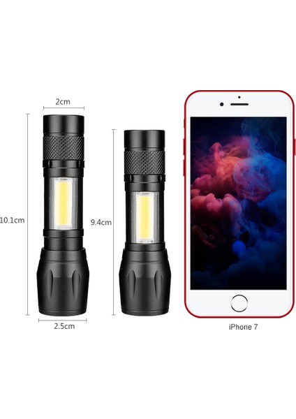 Xpe + LED El Feneri Zumlanabilir Torch Süper Parlak Su Geçirmez El Taktik El Fenerleri Cep Klip Çalışma Işığı Acil Durum Için (Yurt Dışından)
