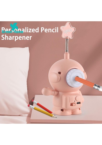 Yeşil Ev Astronot LED Lamba Titreşimsiz 2'si 1 Arada Astronot Kalemtıraşlı LED Gece Lambası (Yurt Dışından) fırsatları