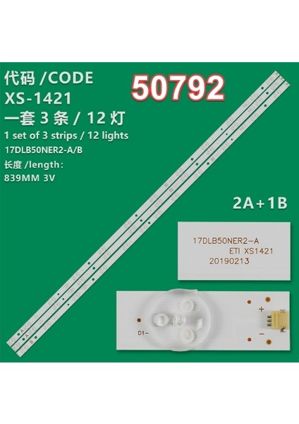 WKSET-5792 36706X2 36707X1 17DLB50NER2-A/B 3 Adet LED Bar