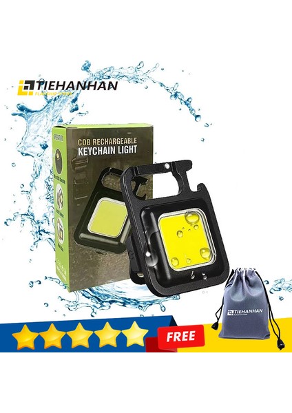 Tıehanhan Mini Anahtarlık LED Çalışma Işığı Taşınabilir USB Şarj Edilebilir Cep Fenerleri Su Geçirmez Açık Kamp Yürüyüş Küçük Mıknatıs Işıkları (Yurt Dışından)