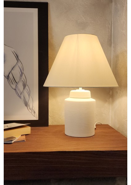 Vintage Seramik Abajur Silindir