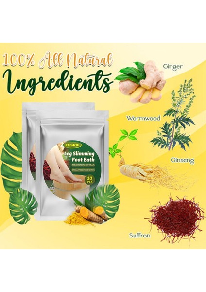 10 Adet Ayak Banyosu Çantası Lenfatik Drenaj Zencefil Ayak Islatma Tozu Ayak Spa Paketleri (Yurt Dışından) fırsatları