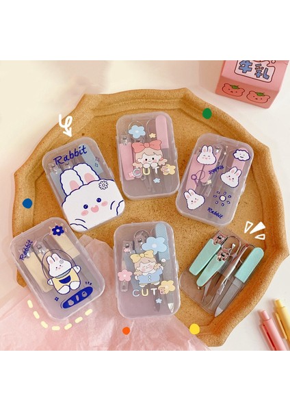 Adet/takım Taşınabilir Tırnak Makası Seti Çok Fonksiyonlu Ev Kız Sevimli Karikatür Manikür Aracı Taşınabilir Eğik Tırnak Makası (Yurt Dışından) fiyatları