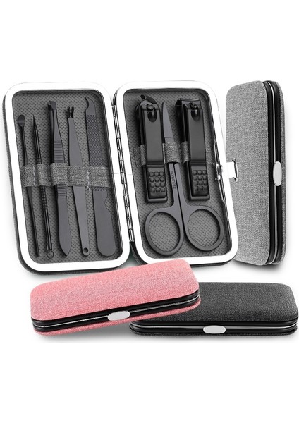 Pcs Tırnak Makası Seti Siyah Pembe Paslanmaz Çelik Yüksek Sertlik Eğrisi Kenar Tırnak Kesici Makas Cımbız Manikür Pedikür Araçları (Yurt Dışından) indirimleri