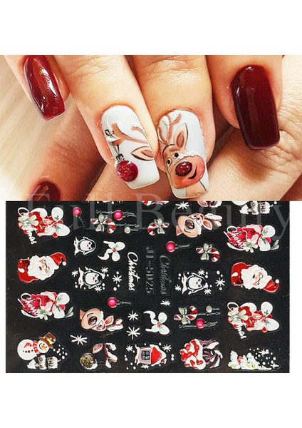 5d Kabartmalı Noel Nail Art Etiketler Kış Yeni Yıl Kırmızı Noel Baba Ağacı Penguenler Kardan Adam Kaydırıcılar Çıkartmaları Manikür Gljı-5d (Yurt Dışından) modelleri