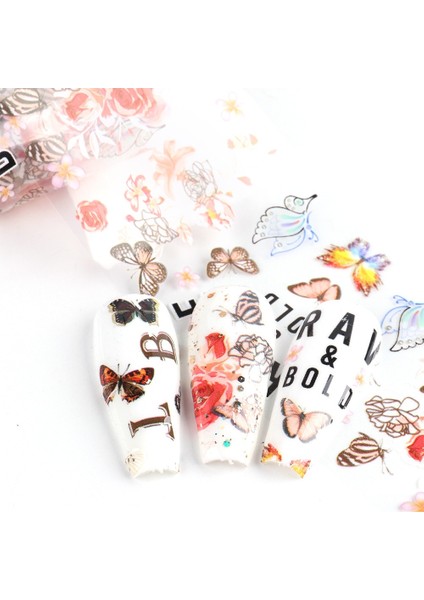 Lısm 4*100 cm Holografik Nail Art Transfer Folyo Etiket Yıldızlı Ab Kağıt Sarar Yapışkanlı Çıkartmalar Çivi Dekorasyon Aksesuarları (Yurt Dışından)