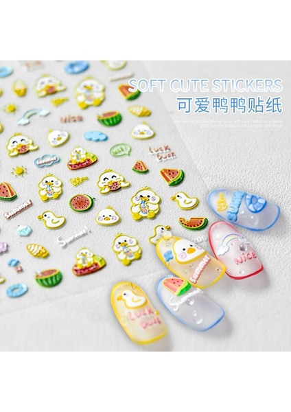 3D Kabartma Karikatür Rol Sevimli Hayvan Uzaylı Çocuk Tarzı Desen Kendinden Yapışkanlı Çıkartma Tasarım Nail Art Çıkartmalar Dekorasyon (Yurt Dışından) modelleri