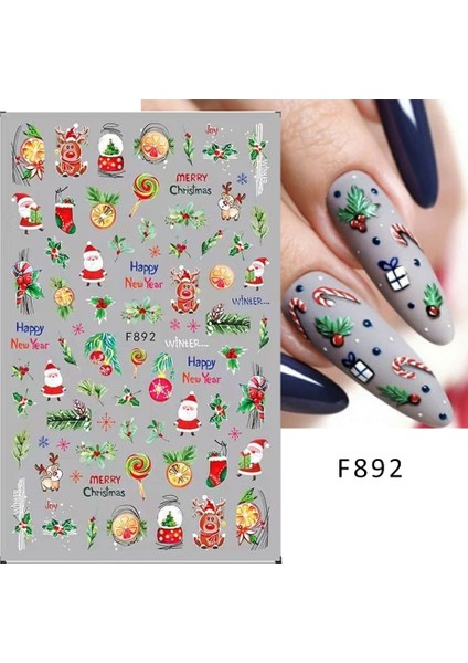Kırmızı Noel Baba Nail Art Dekorasyon Çıkartması 2022 Benzersiz Çivi Penguen Kar Tanesi Kış Yeni Yıl 3D Kaydırıcılar Manikür Dekor SAF889 (Yurt Dışından) indirimleri