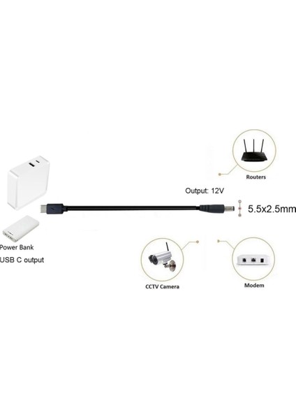 USB C Tip C Pd'den 15V Güç Kaynağı Kablosuna (Yurt Dışından)
