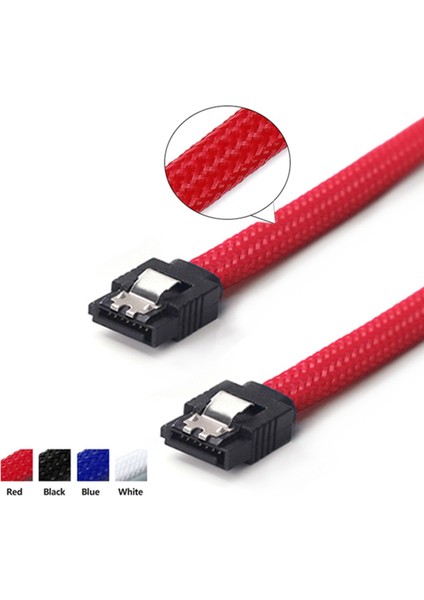 50CM Sata 3.0 Iıı Sata3 7pin Veri Kablosu 6 Gb/s SSD Kabloları(Siyah) (Yurt Dışından)