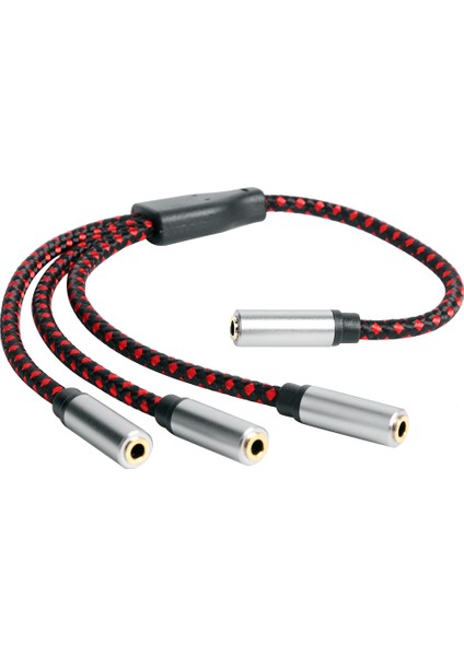 3,5 mm Dişi - 3 Bağlantı Noktalı Dişi Stereo Jak Yardımcı Ses Kablosu (Yurt Dışından)