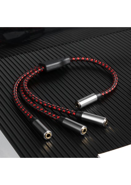 3,5 mm Dişi - 3 Bağlantı Noktalı Dişi Stereo Jak Yardımcı Ses Kablosu (Yurt Dışından)