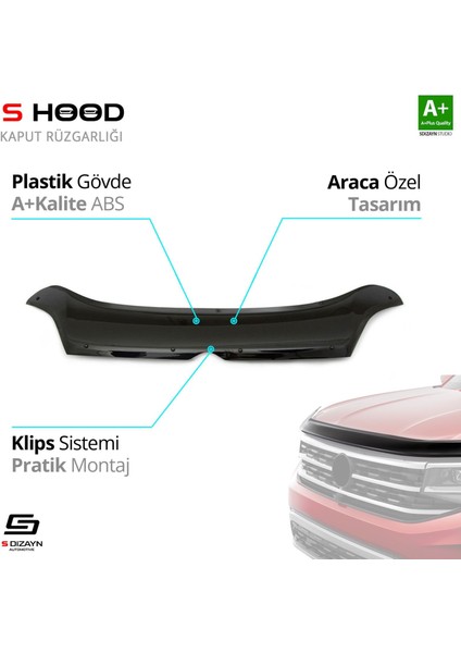 S-Dizayn Citroen Relay Abs Plastik Kaput Rüzgarlığı 2014 Üzeri A+Kalite
