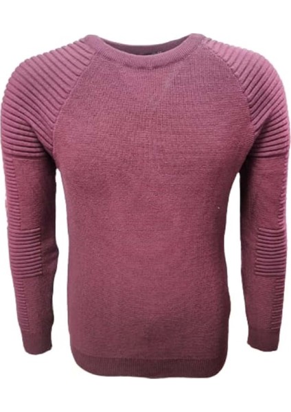 C3733 Erkek Basic Triko Bisiklet Yaka Ince Kazak - C3733 - Bordo - ST00808-BORDO-XXL