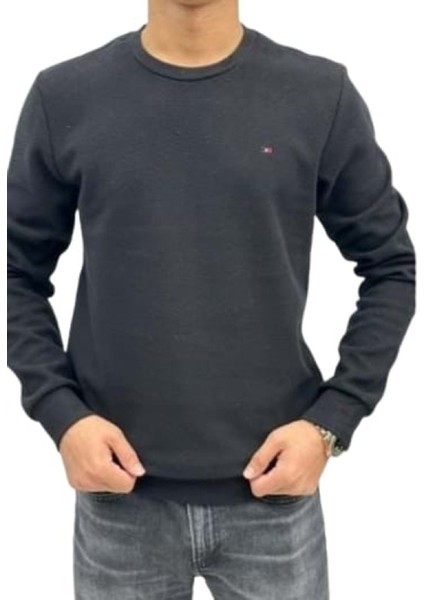 C9001 Erkek Basic Selanik Bisiklet Yaka Sweatshirt - C9001 - Siyah - ST01226-SIYAH-XXL