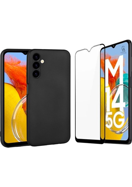 Samsung Galaxy M14 5g ile Uyumlu Telefon Kılıfı ve 5d Tam Kaplayan Cam Ekran Koruyucu