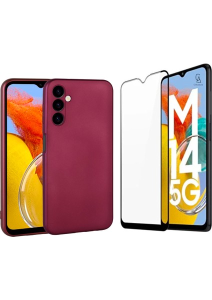 Samsung Galaxy M14 5g ile Uyumlu Telefon Kılıfı ve 5d Tam Kaplayan Cam Ekran Koruyucu