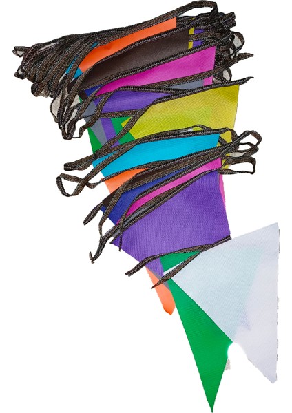 Karışık Renkli 2 Adet 25 Metre Üçgen (23*28 cm) Tela Kumaş Flama Paket İçeriği 50 Metre