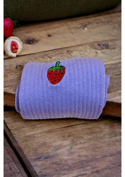 Kadın Nakışlı 1 Çift Soket Çorap