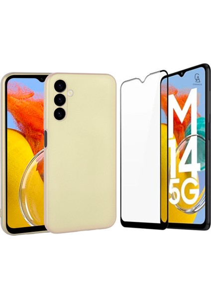 Samsung Galaxy M14 5g ile Uyumlu Telefon Kılıfı ve 5d Tam Kaplayan Cam Ekran Koruyucu