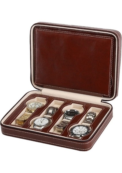 Yuekeda 8'li Saat Saklama Kutusu 24 x 18 x 6cm - Kahverengi (Yurt Dışından)