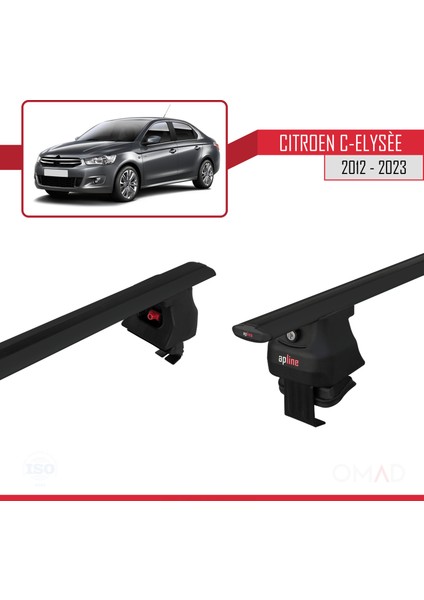 Citroen C-Elysee 2012-2023 Arası ile Uyumlu Ace-4 Ara Atkı Tavan Barı Siyah