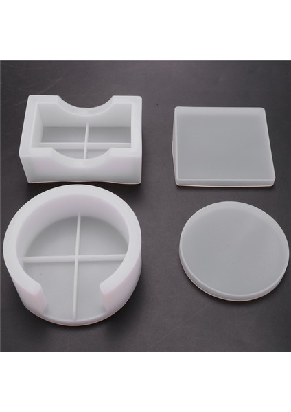 Coaster Reçine Kalıpları Seti Silikon Coaster Saklama Kutusu Kalıp Dikdörtgen Yuvarlak Epoksi Döküm Kalıp Dıy Sanat Zanaat Için (Yurt Dışından) modelleri