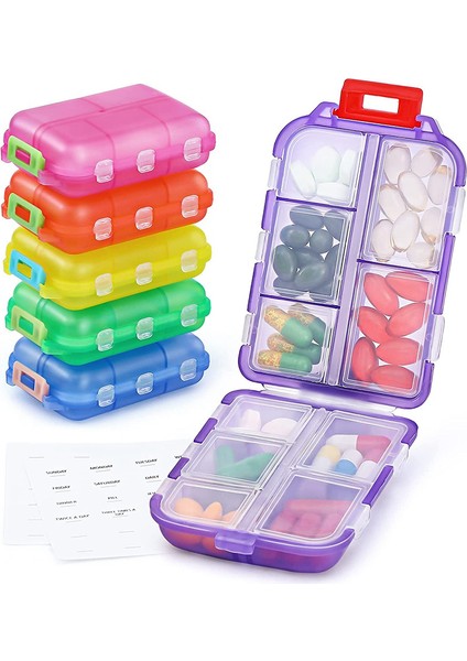 6'lı Seyahat Hap Organizatörü, 10 Bölmeli Hap Tutucu Kutusu, Kabı Kılıfı-Haftalık/günlük Seyahat Için, Dış Mekan (Yurt Dışından) fırsatları