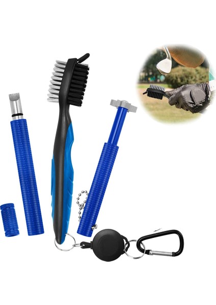 Golf Fırça Aracı Golf Kulübü Temizleme Seti, U ve V Oluklar Için Geri Çekilebilir Golf Fırçası, Golf Kulübü Temizleme Seti Tüm Golf Demirlerine Uygun (Yurt Dışından) fiyatları