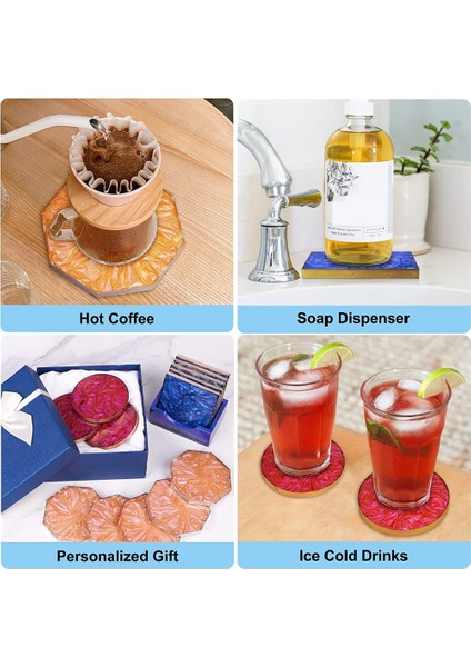 15 Adet Coaster Reçine Kalıpları Silikon, Yuvarlak Kare Sekizgen Şekilli Tutucu Kalıpları ile Coaster Kalıpları, Coaster Silikon Kalıpları (Yurt Dışından) fiyatları