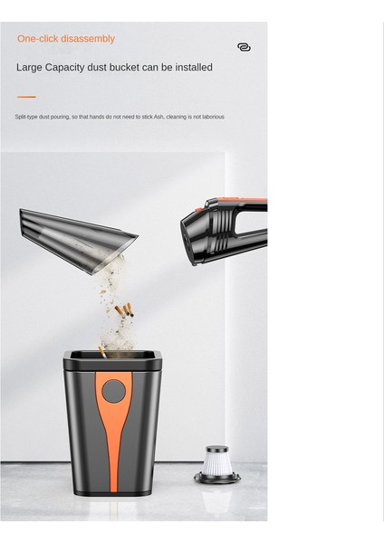 Kablosuz Araba Elektrikli Süpürge 6000PA Güçlü Emiş Taşınabilir Elektrikli Süpürge Ev Masaüstü Için Çift Kullanımlı El Temizleme (Yurt Dışından)