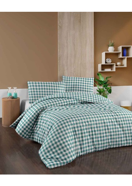 Menderes Home Cotton Collection Flanel R Tek Kişilik Nevresim Takımı Mongar Yeşil