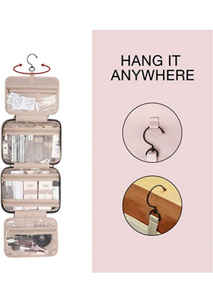 Yüksek Kapasiteli Makyaj Çantası Asılı Su Geçirmez Tuvalet Saklama Torbaları Katlanabilir Bayanlar Seyahat Kozmetik Çantası Mavi (Yurt Dışından) fiyatları