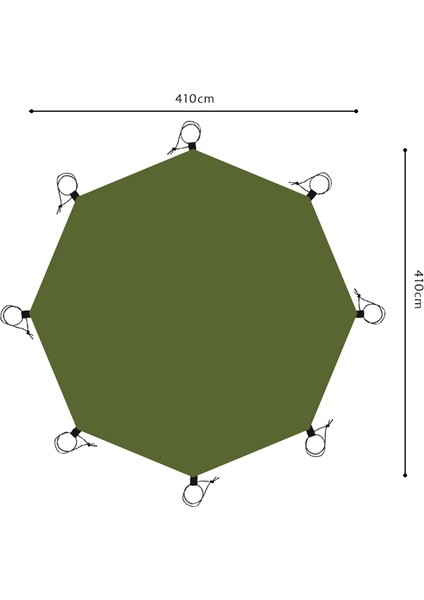 4.1x4.1m Kamp Mat Sekizgen Su Geçirmez Zemin Levha Piknik Mat Büyük Tarp Tente Gölge Plaj Seyahat Mat (Yurt Dışından) fiyatları