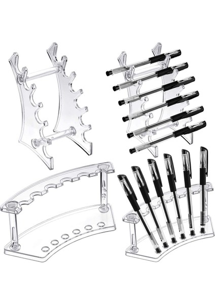 4 Adet Kalemlik Ekran Standı Kalem Plastik Standlar Şeffaf Kalem Rafı Organizatör Tırnak Fırçası Tutucu Makyaj Fırçası Için Standı (Yurt Dışından) fiyatları