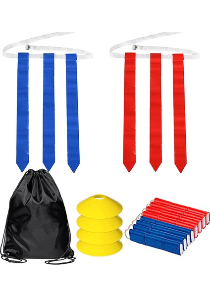 Bayrak Futbol Seti-14 Adet Kemer, 42 Bayraklı (21 Kırmızı ve 21 Mavi Bayrak), 4 Koni Yetişkin Gençlik Bayrağı Futbol Kemerleri (Yurt Dışından)